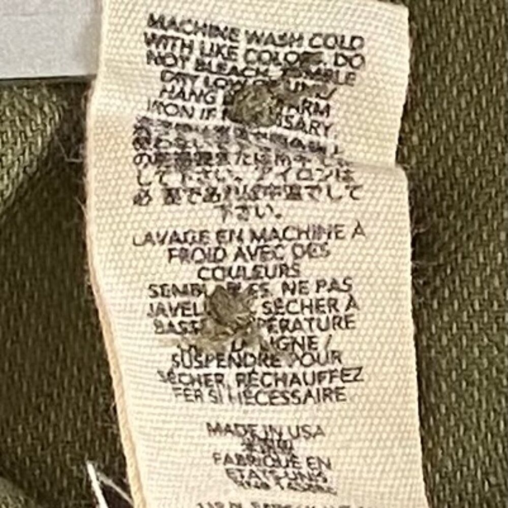 The Great Flutter Army Jacket Linen Cotton Ruffle Peplum Hem Green Sz 1 / S - Picture 12 of 13